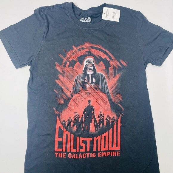 Darth Vader Glow In The Dark Star Wars T-Shirt Enlist Now The Galactic Empire SM - Picture 1 of 11